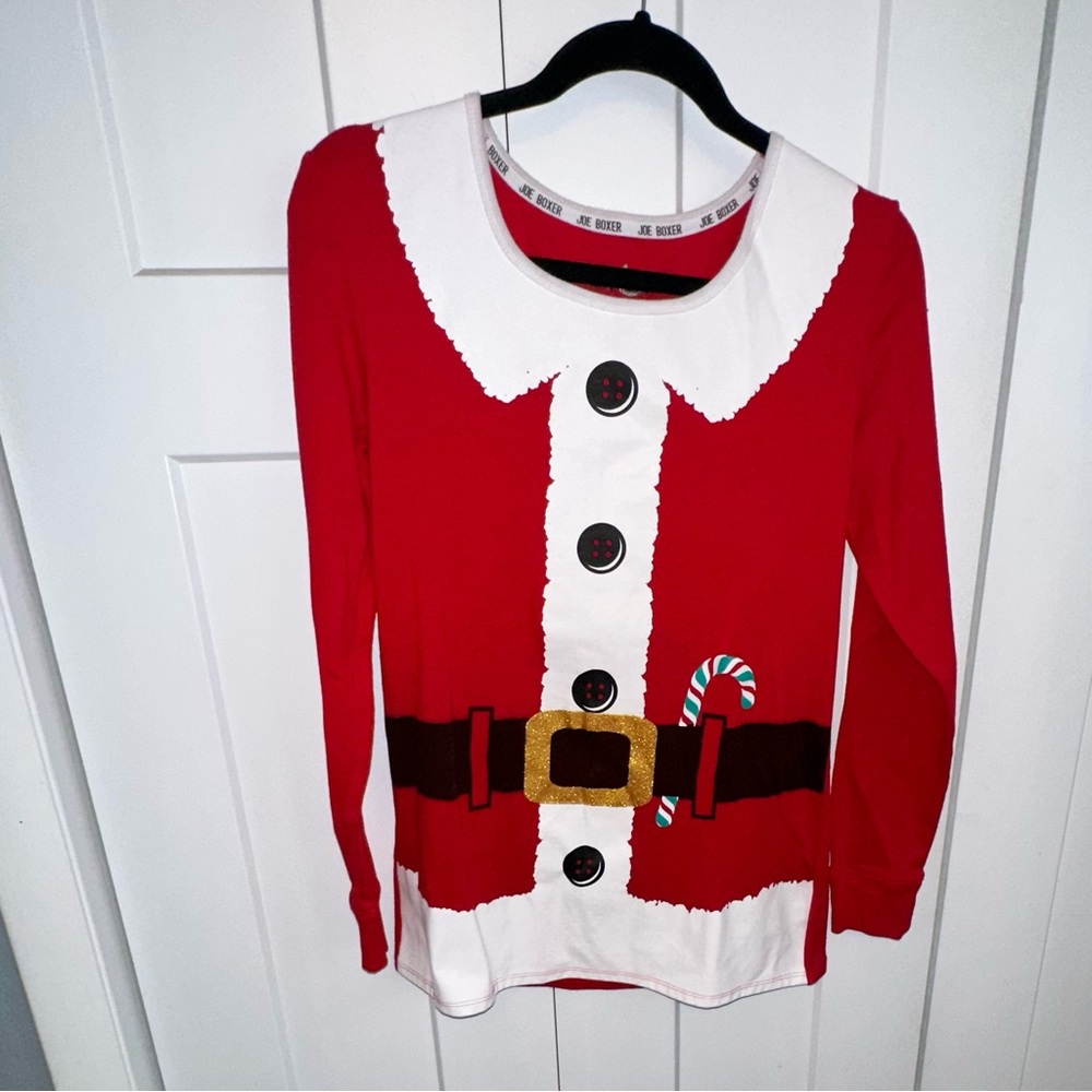 Joe Boxer Santa Shirt with Candy Cane Top - Kids XL